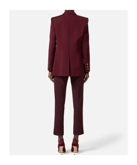Jewel-Button Double-Breasted Jacket