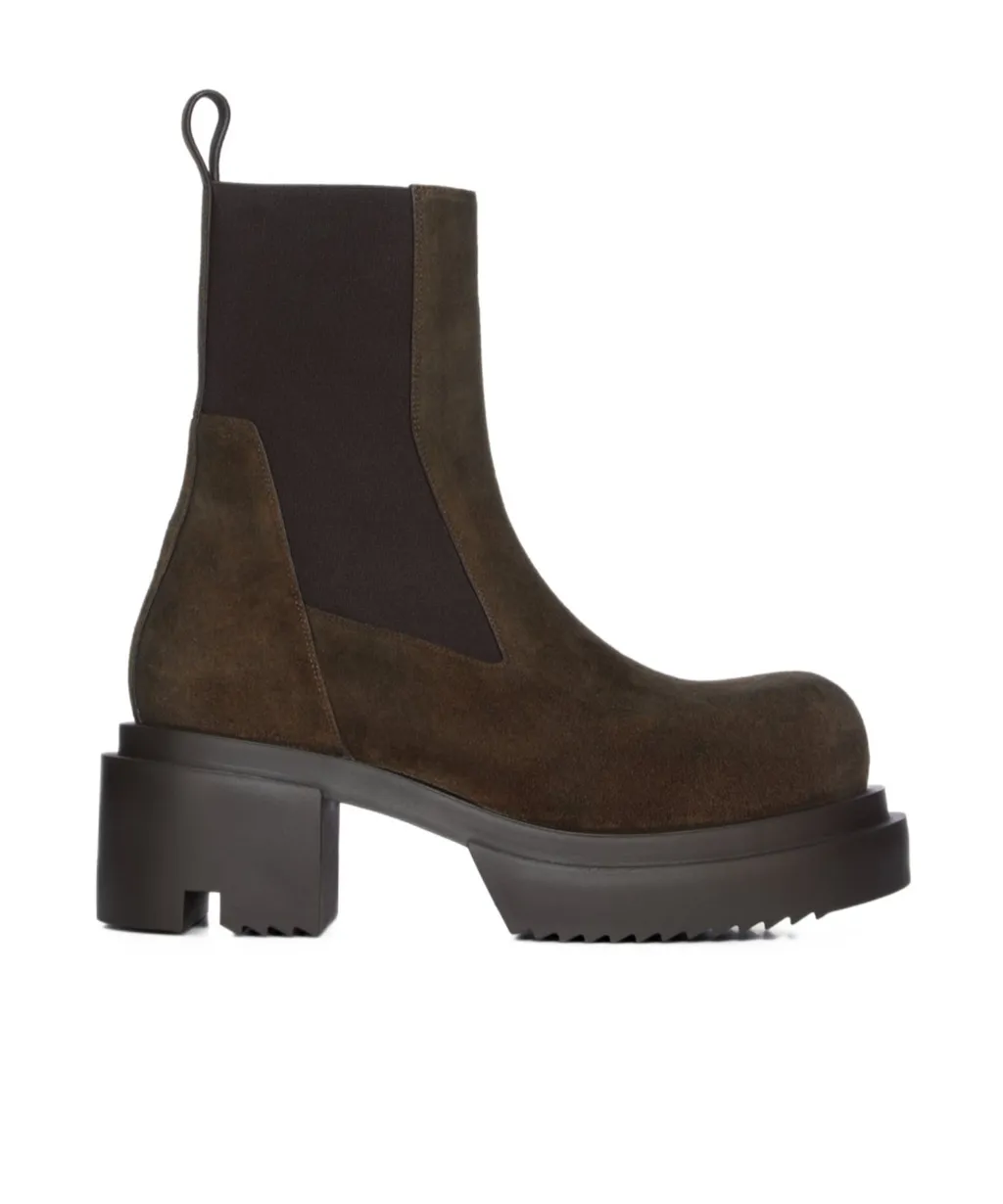Rick Owens Beatle Bogun Block Heel Chelsea Boots