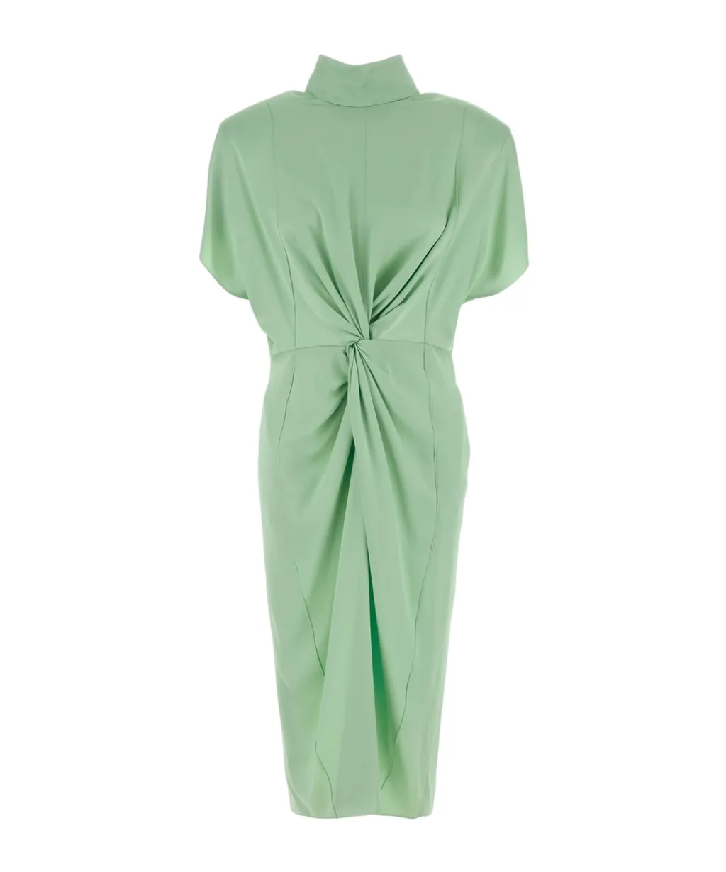 Stella Mccartney Cap-Sleeve Halterneck Twist Midi Dress