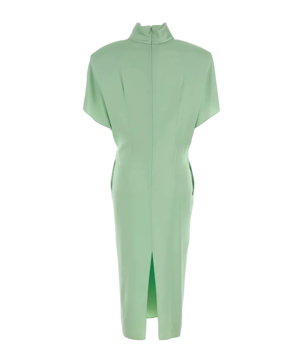 Stella Mccartney Cap-Sleeve Halterneck Twist Midi Dress