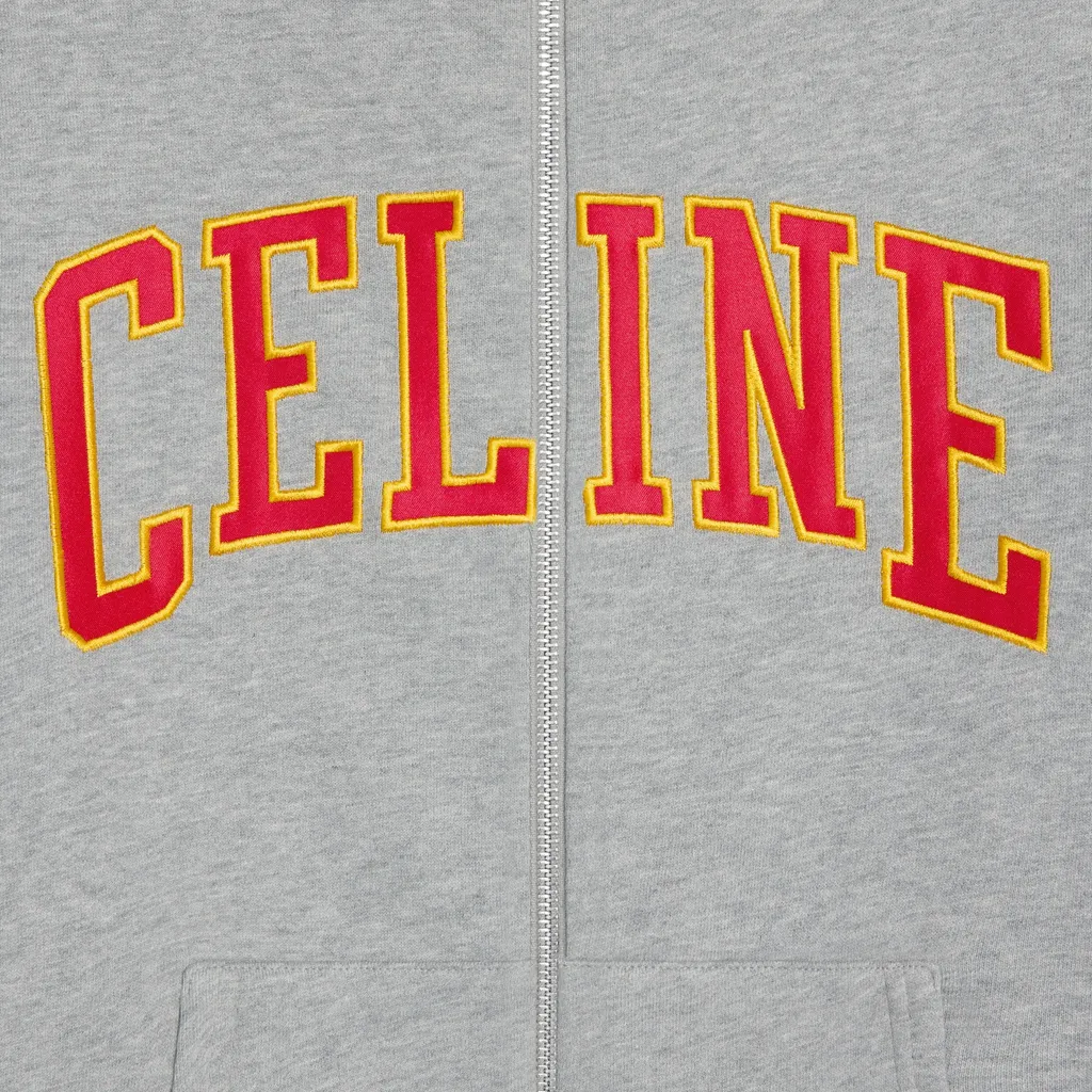 Loose Zip Up Hoodie In Cotton Fleece