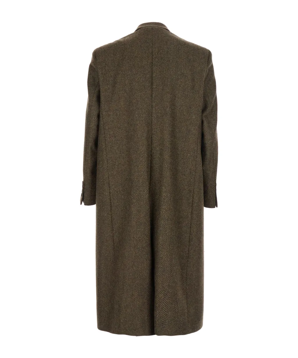Sunflower Herringbone Double-Breasted Coat