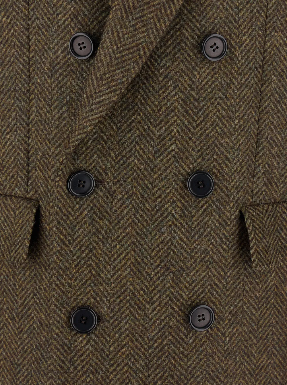 Sunflower Herringbone Double-Breasted Coat