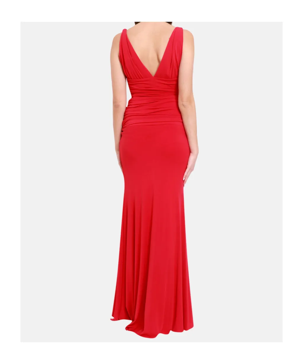 Pleated Detail Long Dress