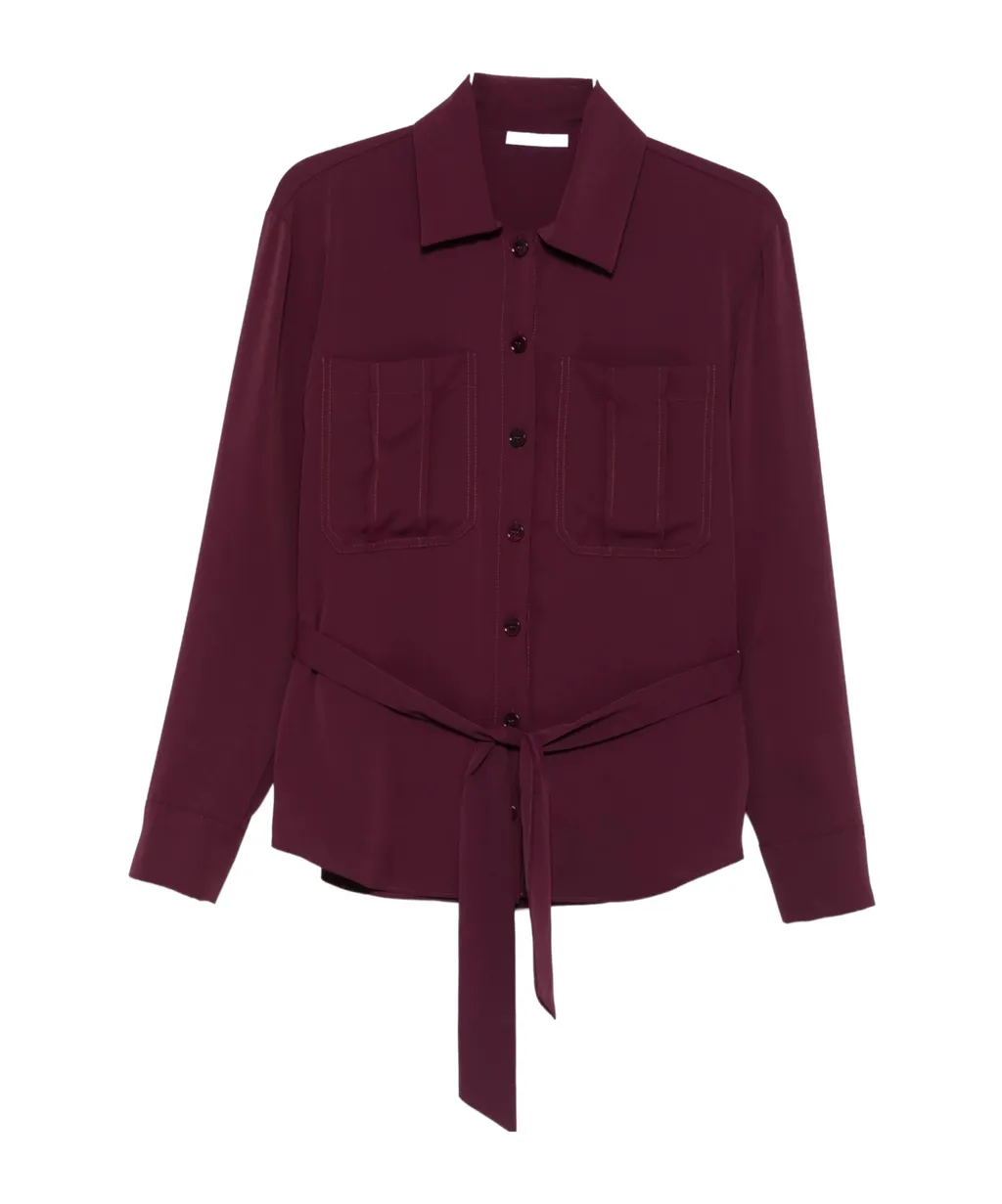 Self-Tie Belt Long-Sleeve Shirt