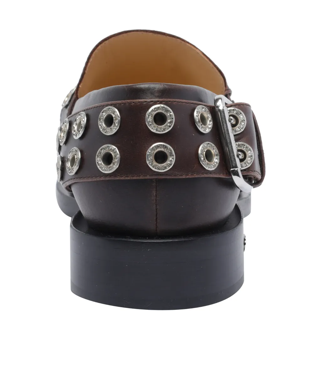 Mach & Mach Eyelet Round Toe Loafers