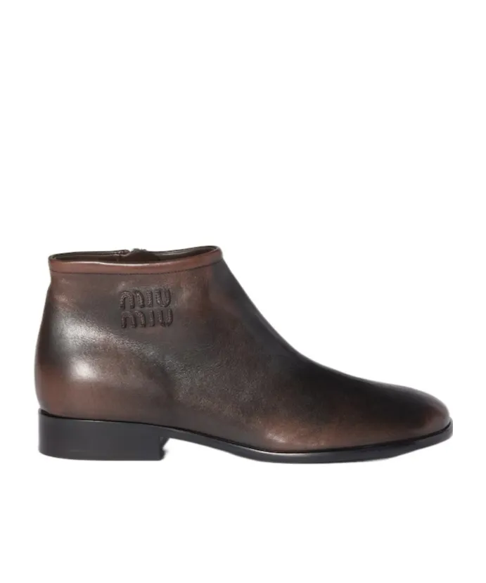 Fumé Leather Booties