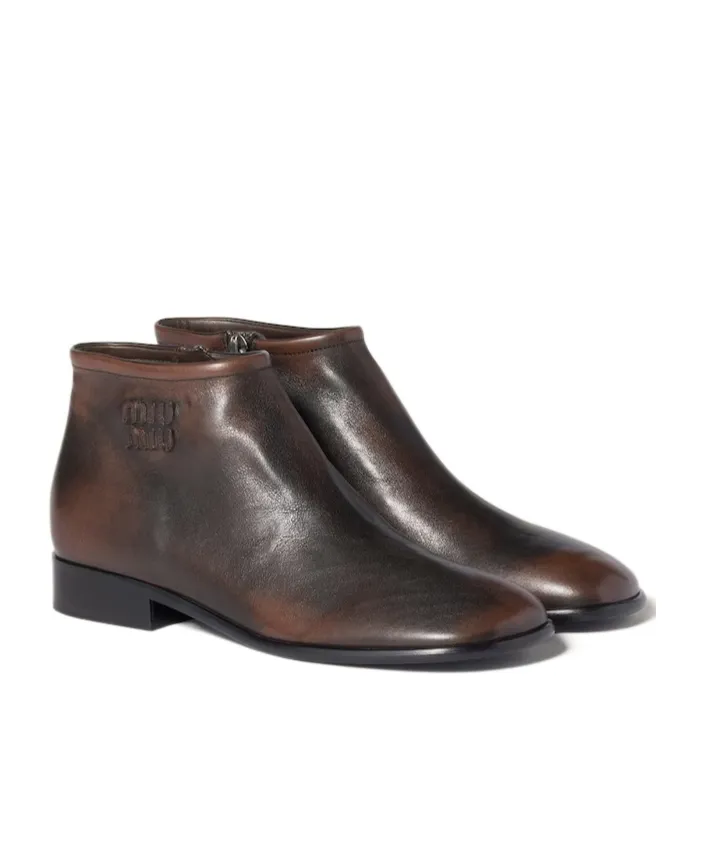 Fumé Leather Booties