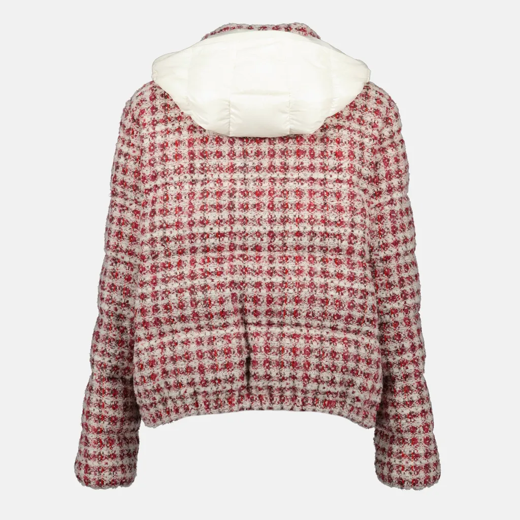 Andronne Tweed Hooded Short Down Jacket