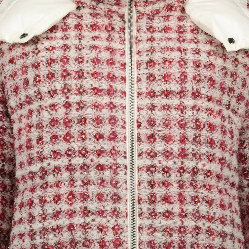 Andronne Tweed Hooded Short Down Jacket