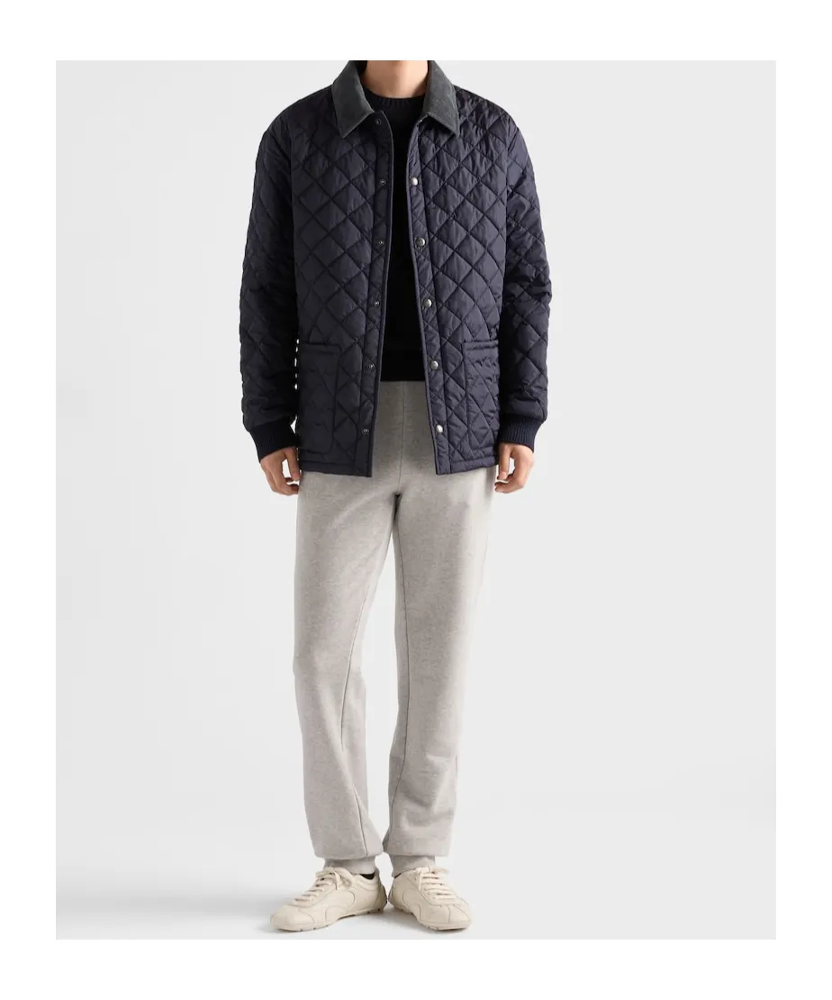 Prada Re-Nylon Button-Up Quilted Jacket
