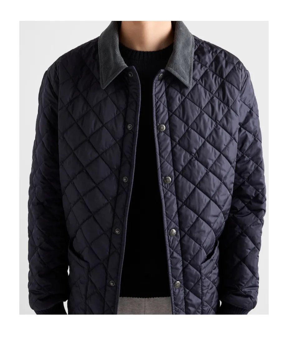 Prada Re-Nylon Button-Up Quilted Jacket