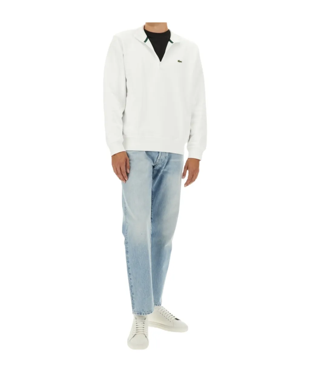Lacoste Logo Patch Three-Quarter Zip Sweatshirt