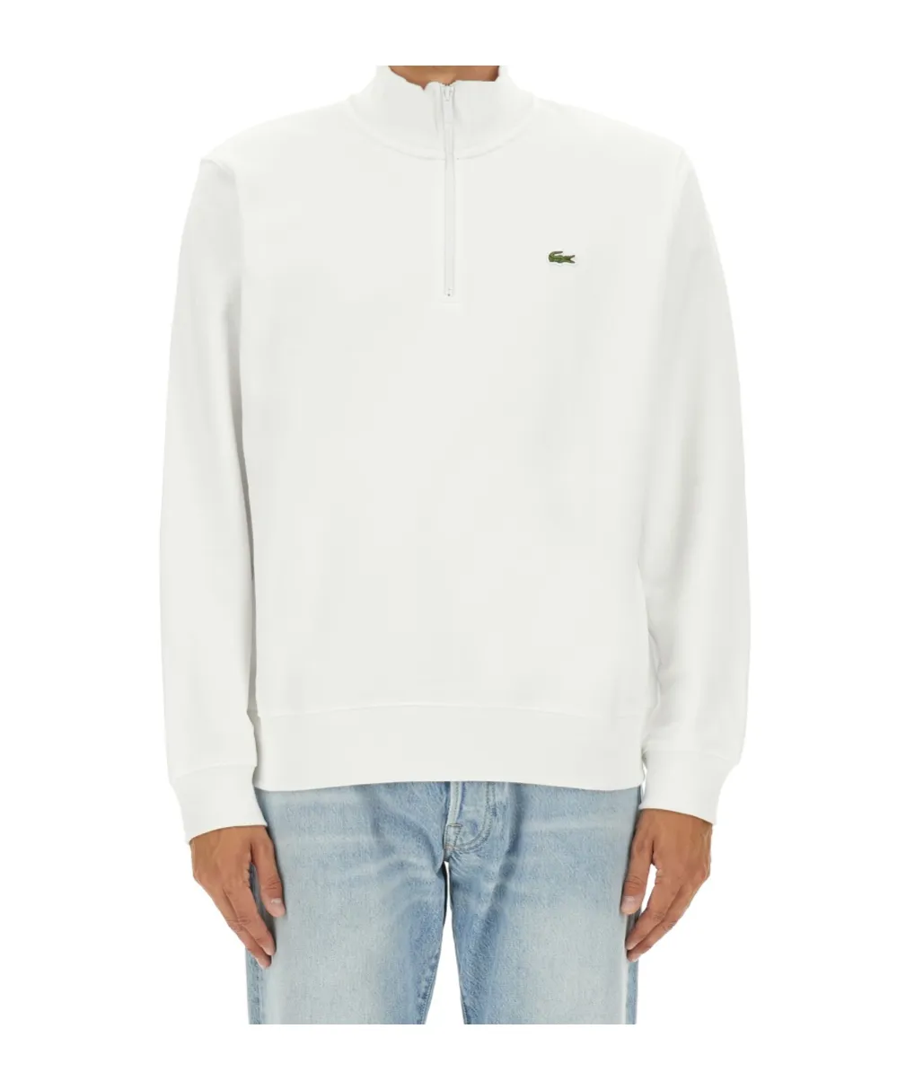 Lacoste Logo Patch Three-Quarter Zip Sweatshirt