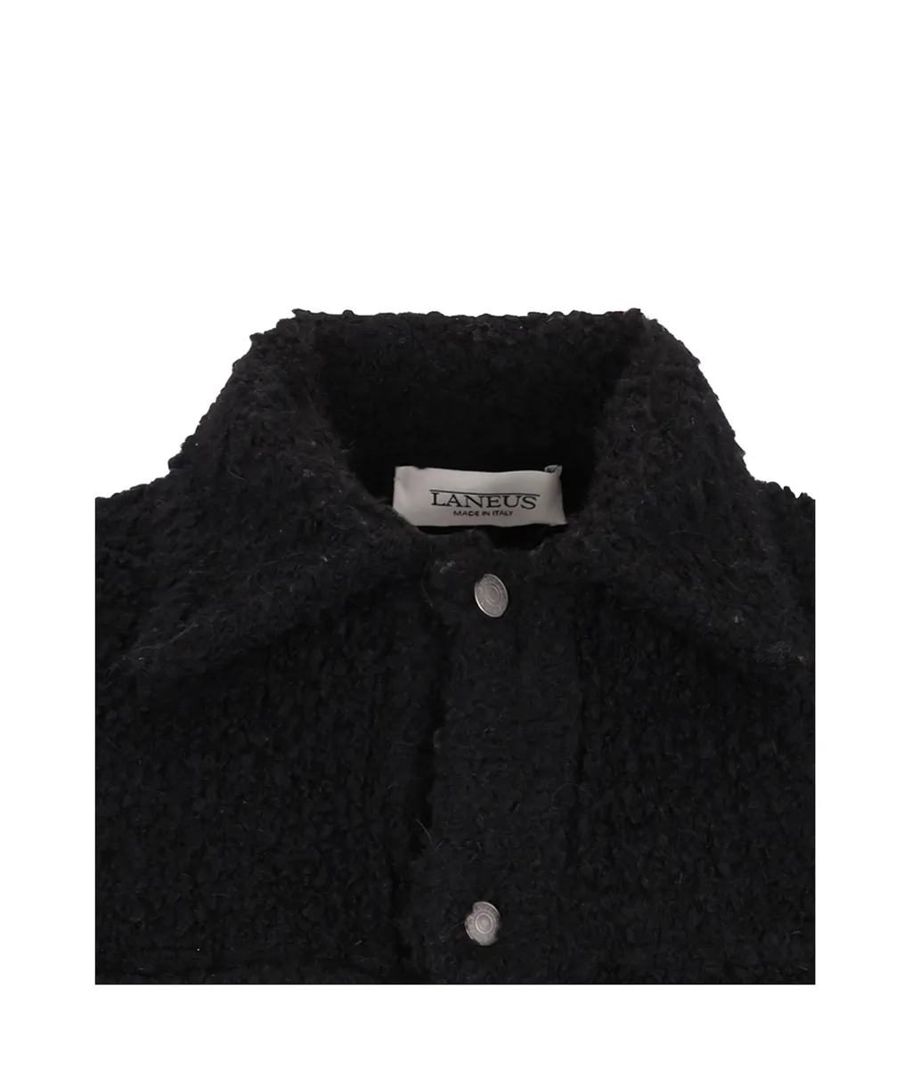Textured Button-Fastening Shirt Jacket