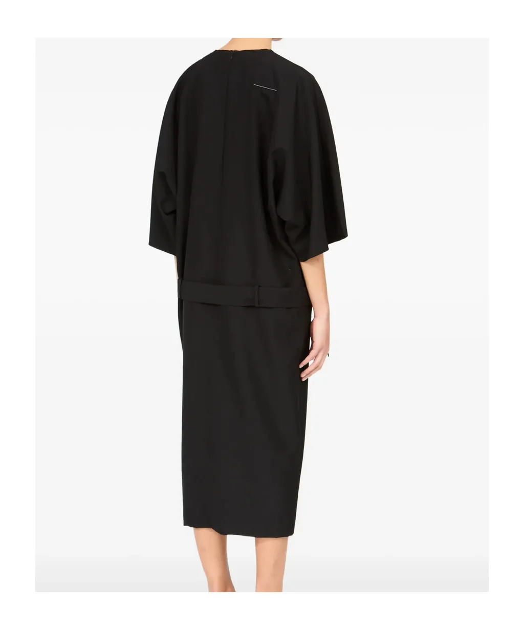 Mm6 Maison Margiela Three-Quarter Sleeve Midi Dress