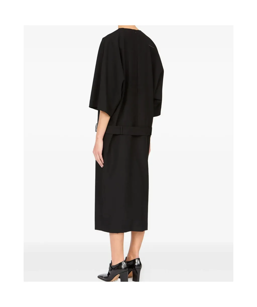 Mm6 Maison Margiela Three-Quarter Sleeve Midi Dress