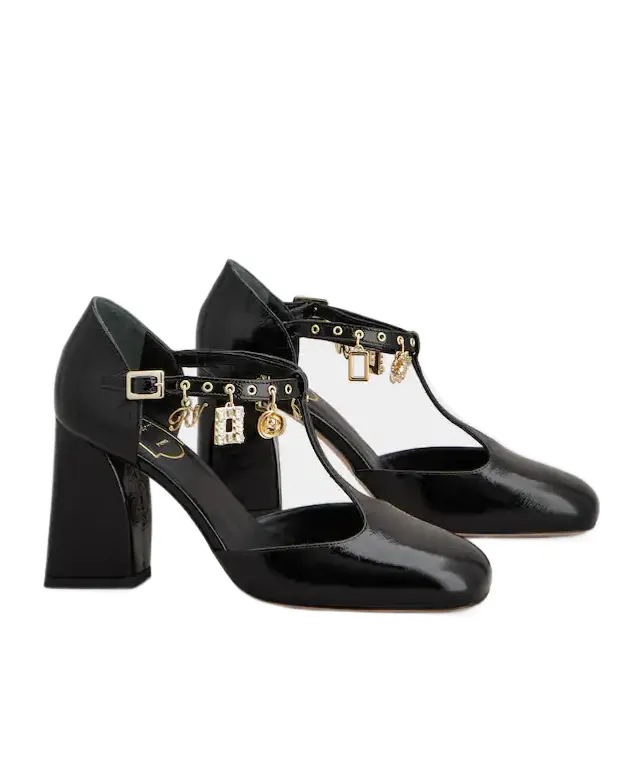 85Mm Leather Heeled Pumps