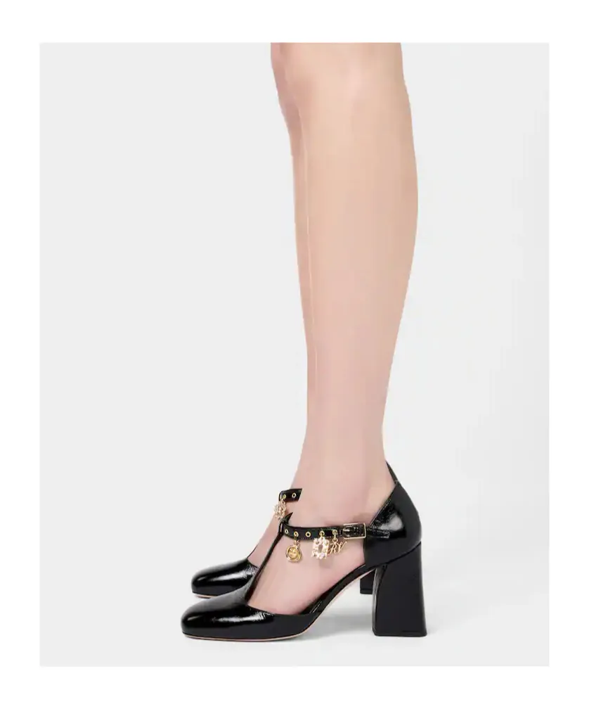 85Mm Leather Heeled Pumps