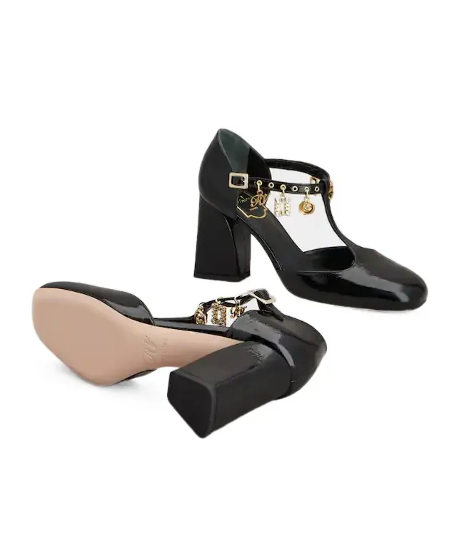 85Mm Leather Heeled Pumps