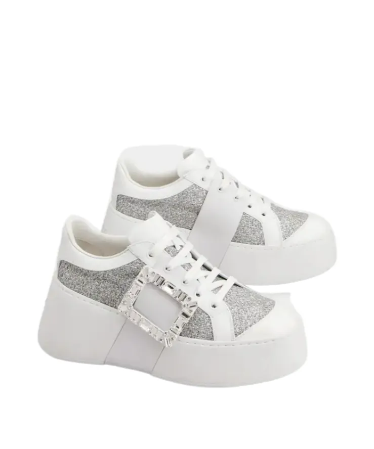 Roger Vivier Embellished Lace-Up Sneakers
