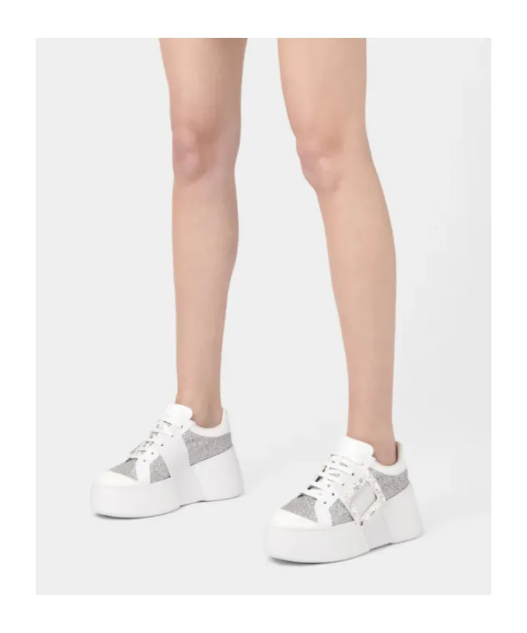 Roger Vivier Embellished Lace-Up Sneakers