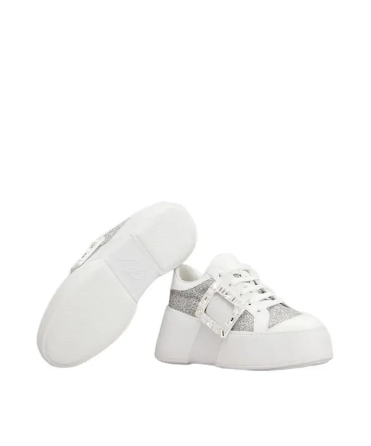 Roger Vivier Embellished Lace-Up Sneakers