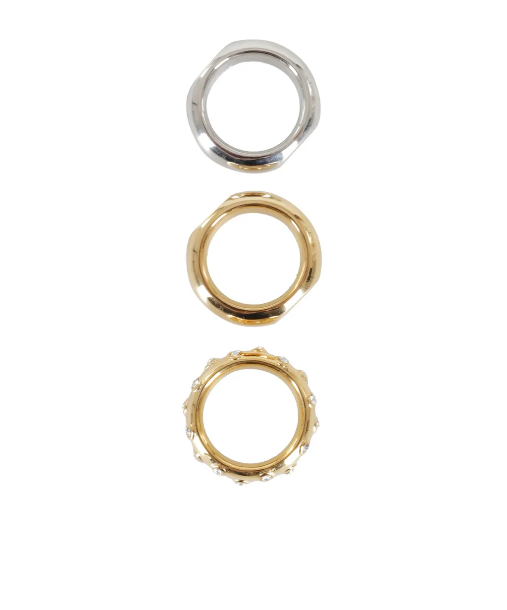 Rabanne Xl Link Set Of 3 Rings