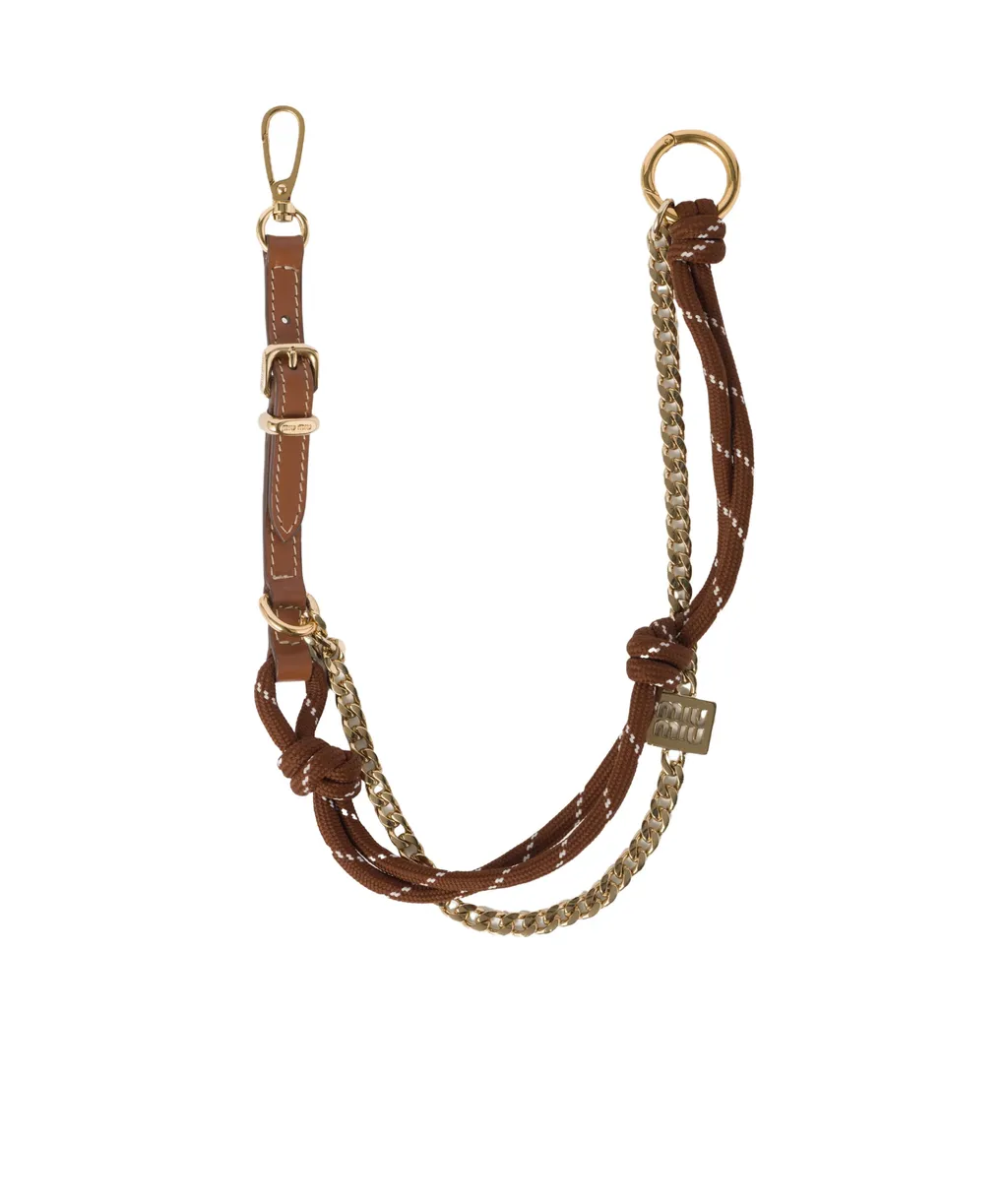 Leather, Cord And Metal Trick Keyring