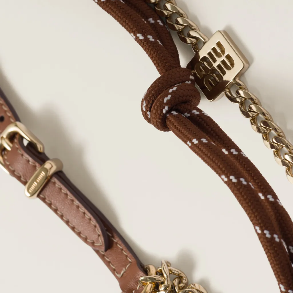 Leather, Cord And Metal Trick Keyring