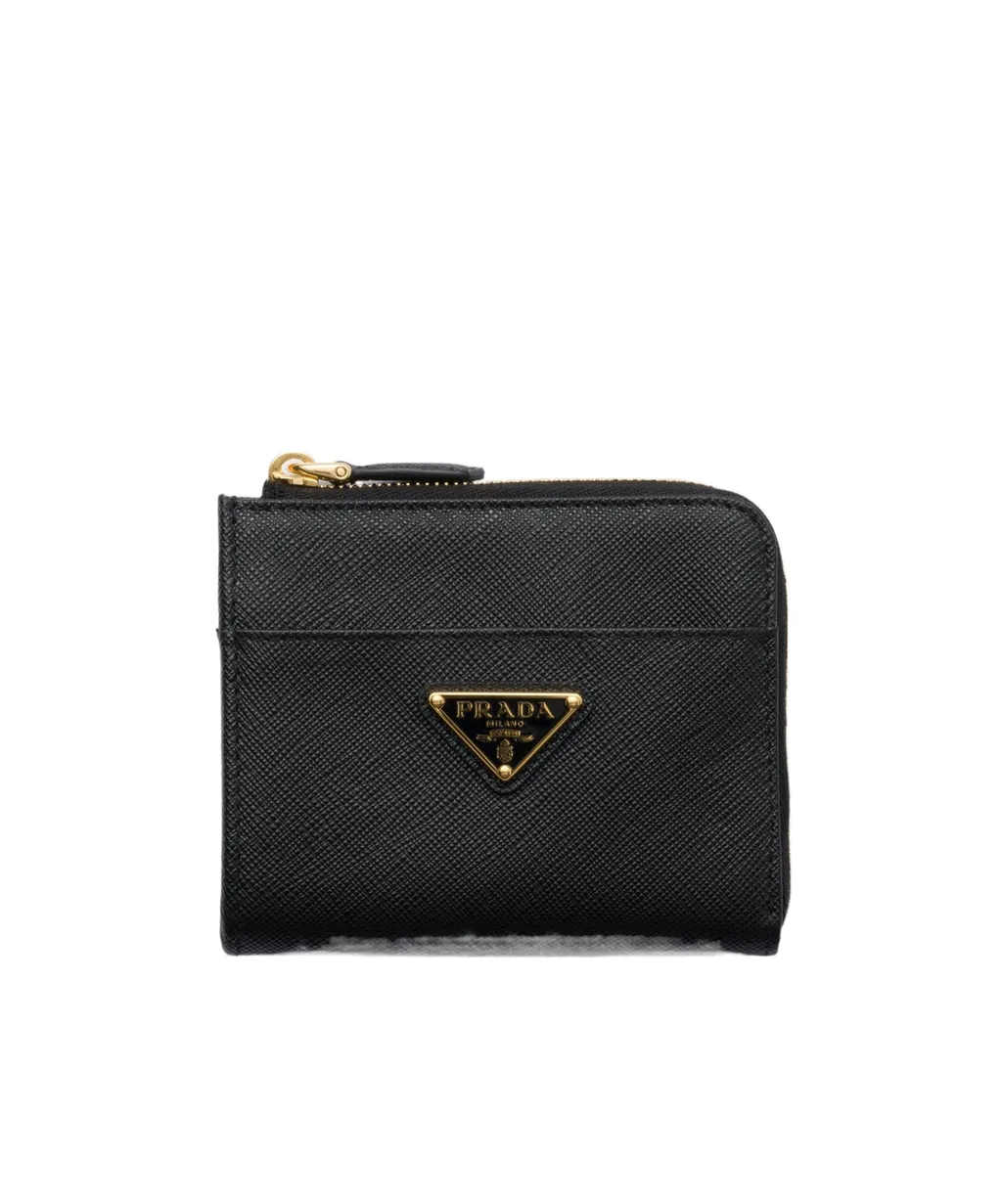 Prada Triangle-Logo Zipped Wallet