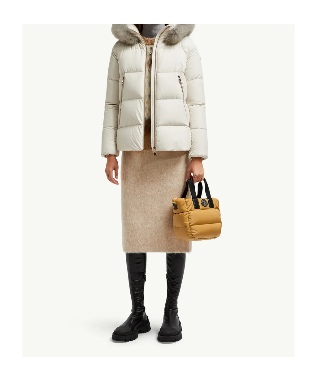 Laichefur Hooded Shearling-Trimmed Short Down Jacket