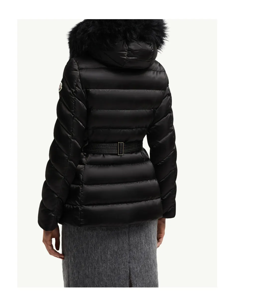 Moncler Cupidone Hooded Shearling-Trimmed Short Padded Jacket