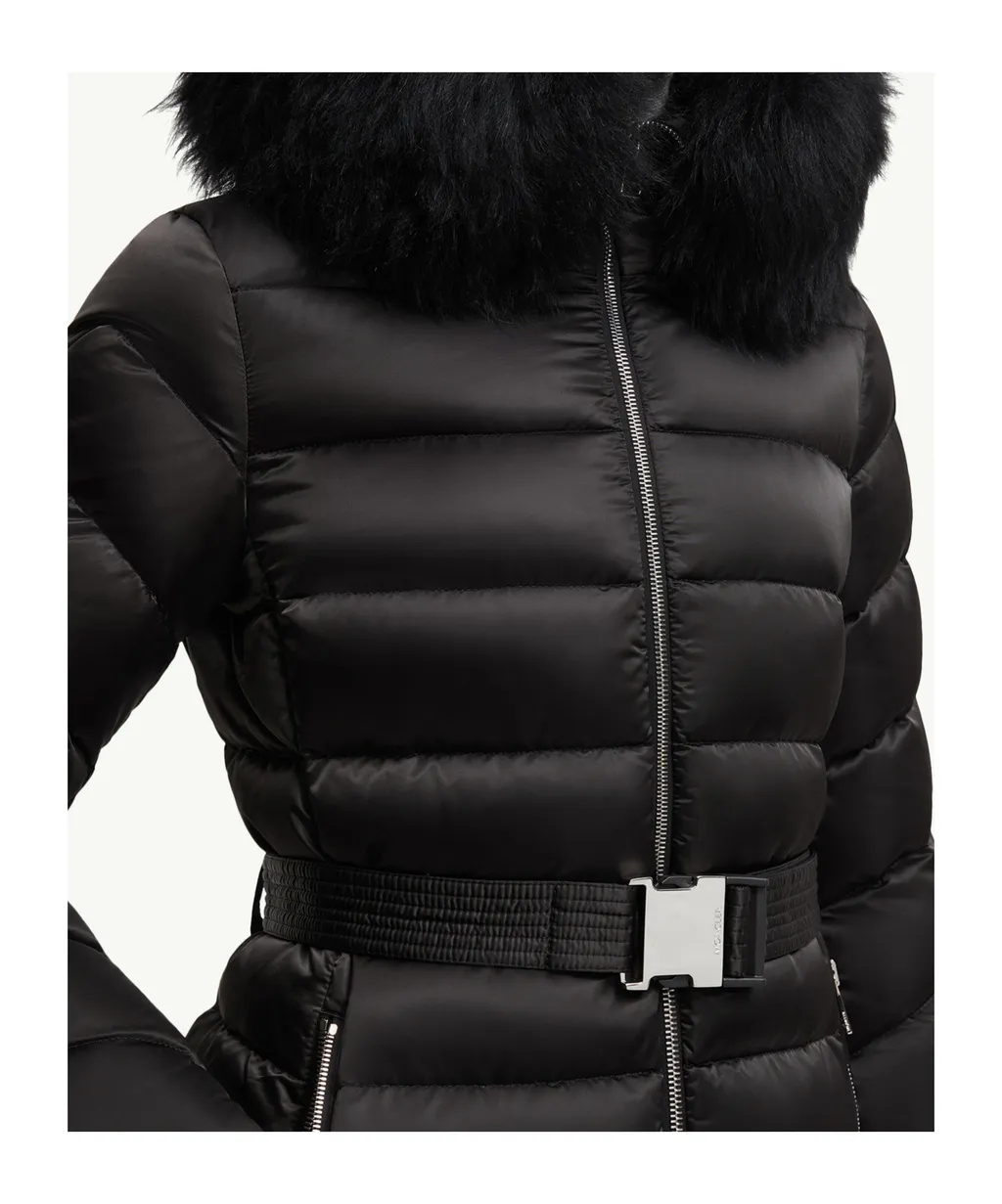 Moncler Cupidone Hooded Shearling-Trimmed Short Padded Jacket