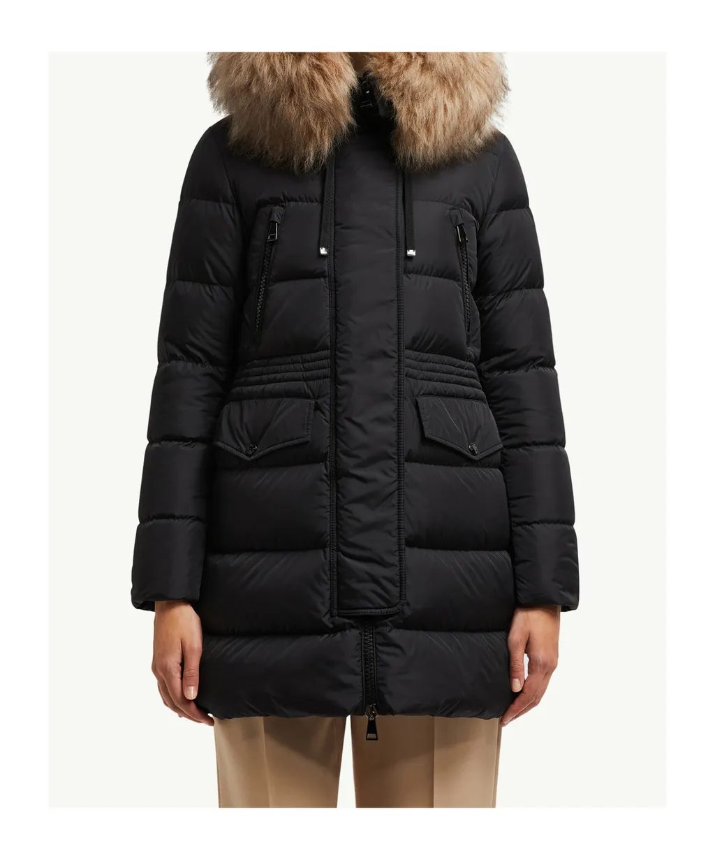 Aphroti Hooded Shearling-Trimmed Long Down Jacket