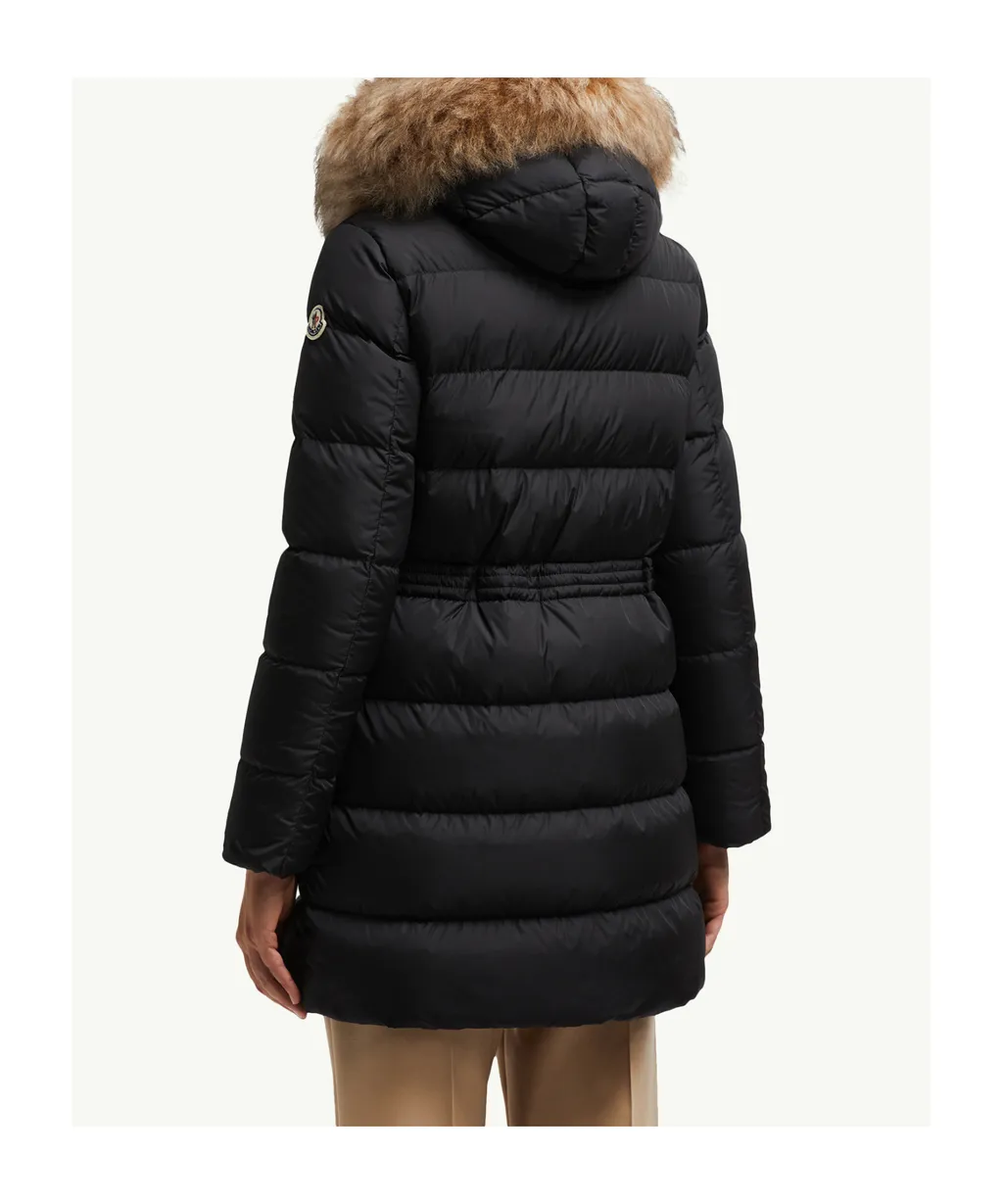 Aphroti Hooded Shearling-Trimmed Long Down Jacket