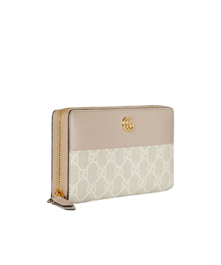 Bi-Color Gg Marmont Zip Around Wallet