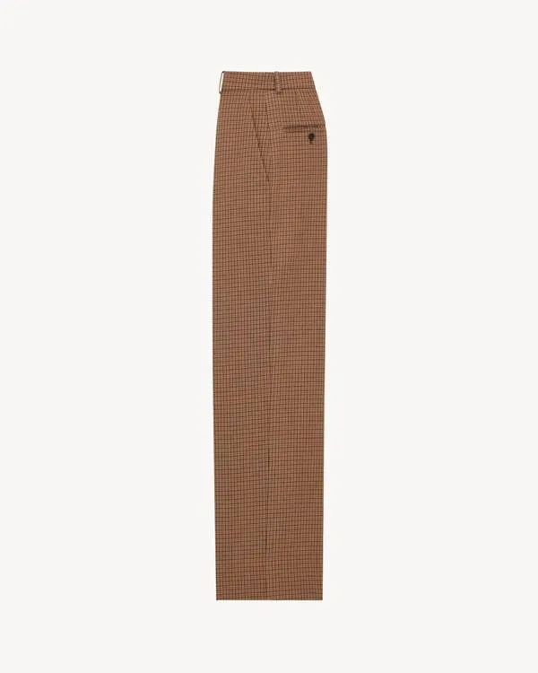 High-Rise Pants In Wool Check