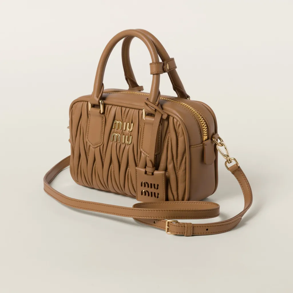 Miu Miu Matelassé Logo Lettering Tote Bag