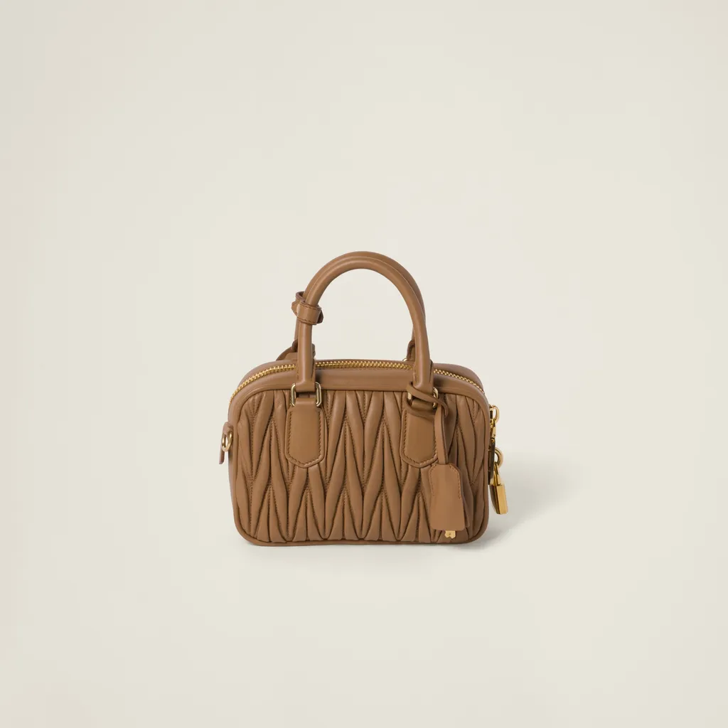 Miu Miu Matelassé Logo Lettering Tote Bag