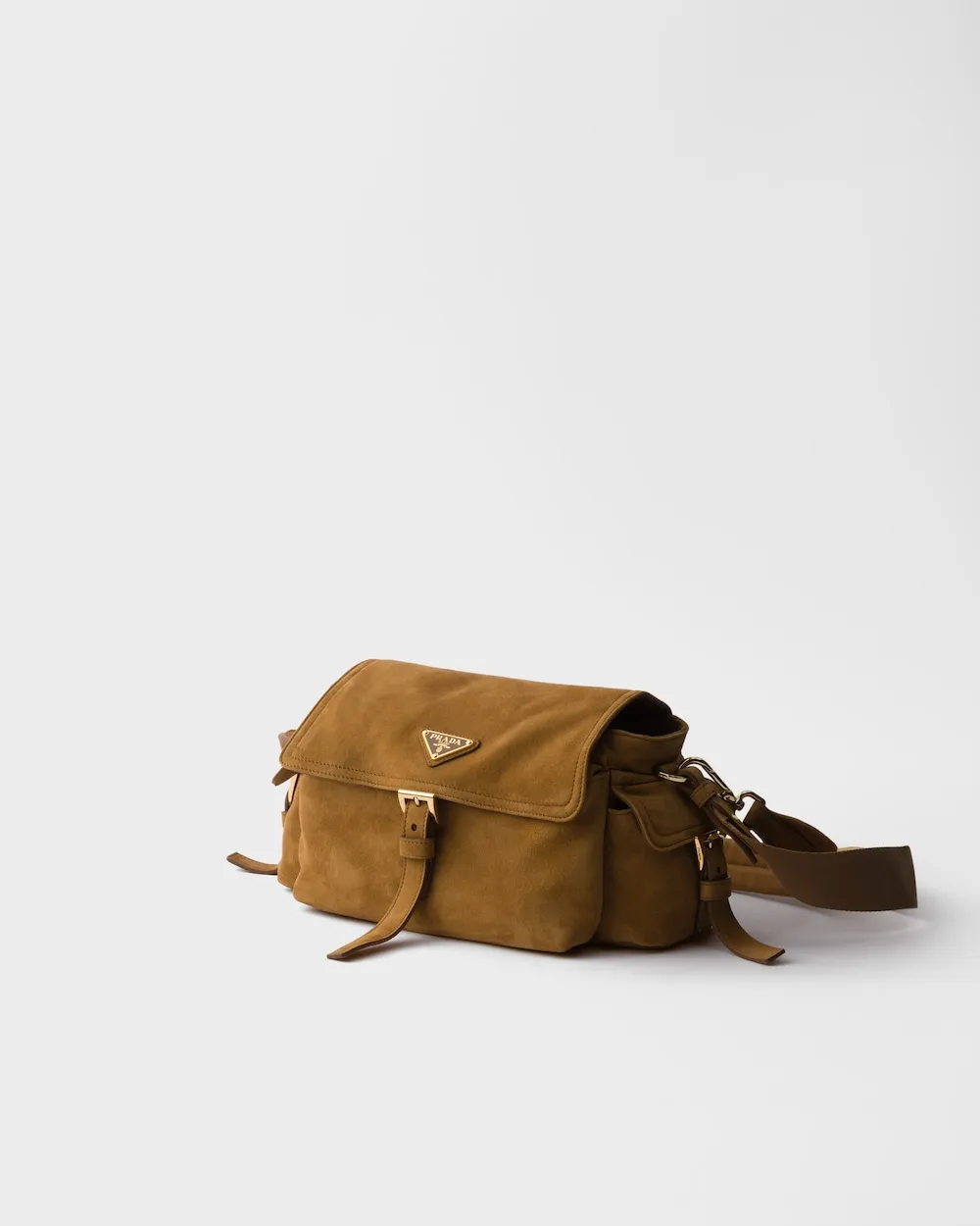 Prada Explore Medium Suede Shoulder Bag