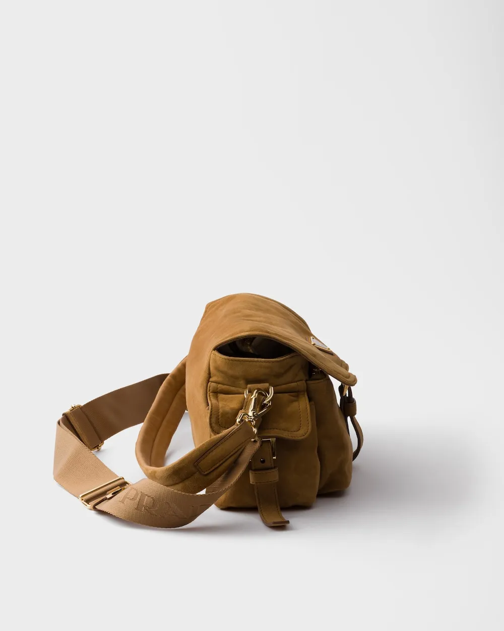 Prada Explore Medium Suede Shoulder Bag