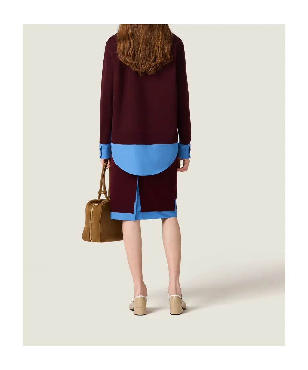 Embroidered-Logo Split Midi Skirt