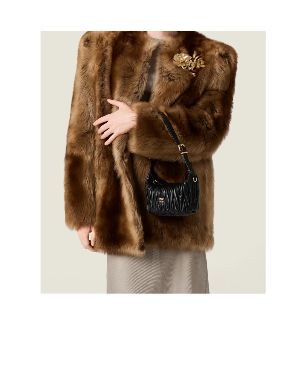 Pochette En Cuir Nappa Matelassé