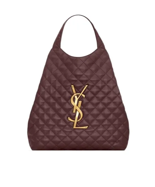 Saint Laurent Icare Logo Plaque Quilted Tote Bag