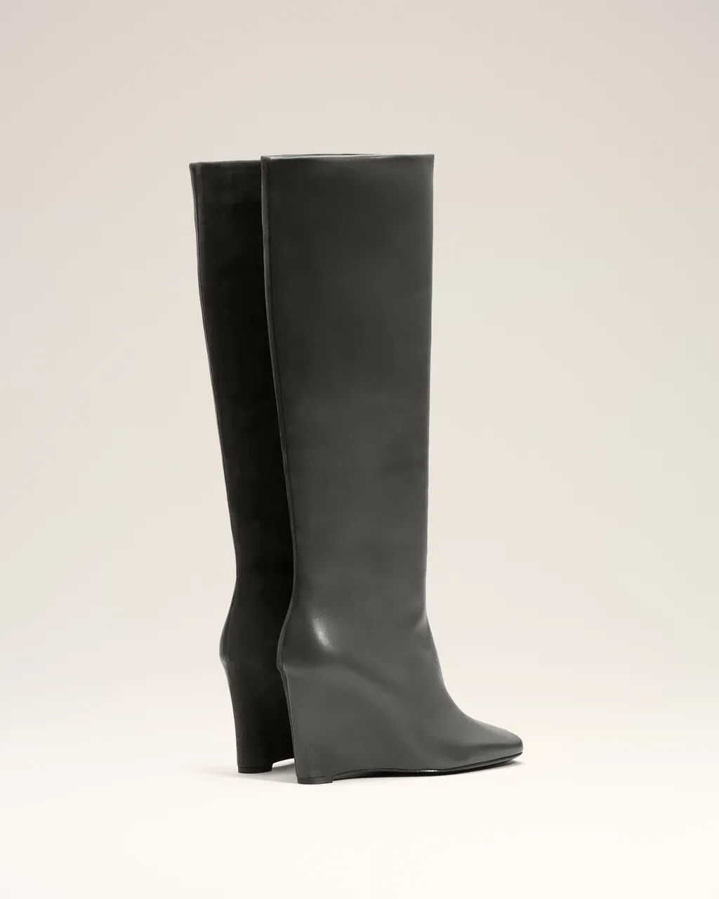 Ami Paris Bicolor Wedge Knee-High Boots