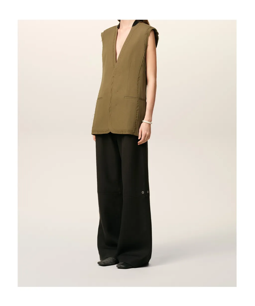 Green Wool Sleeveless Jacket