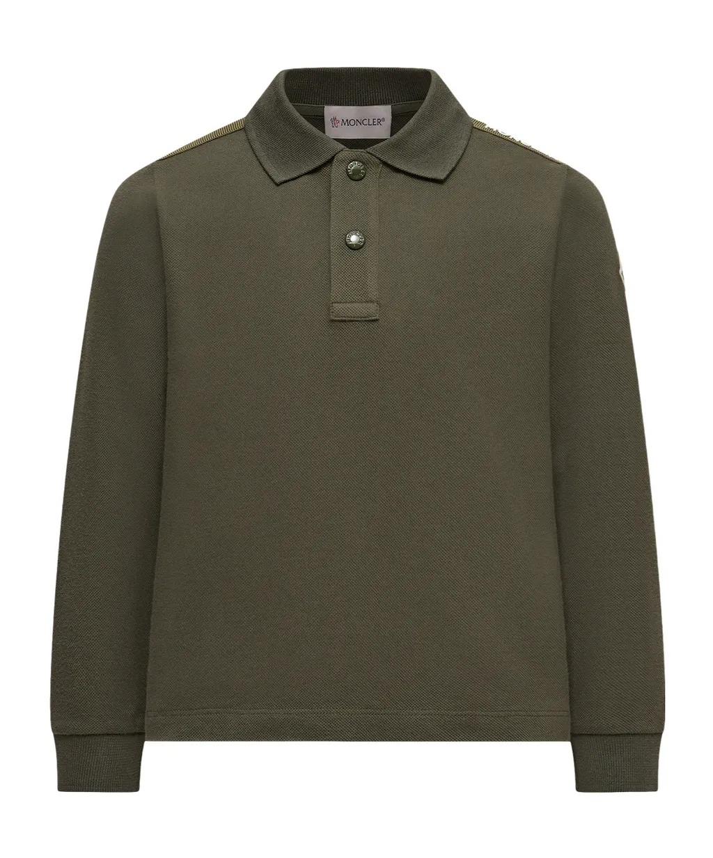 Moncler Enfant Logo Patch Long-Sleeved Polo Shirt
