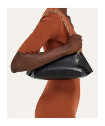 Ferragamo Logo Printed Chain-Linked Shoulder Bag