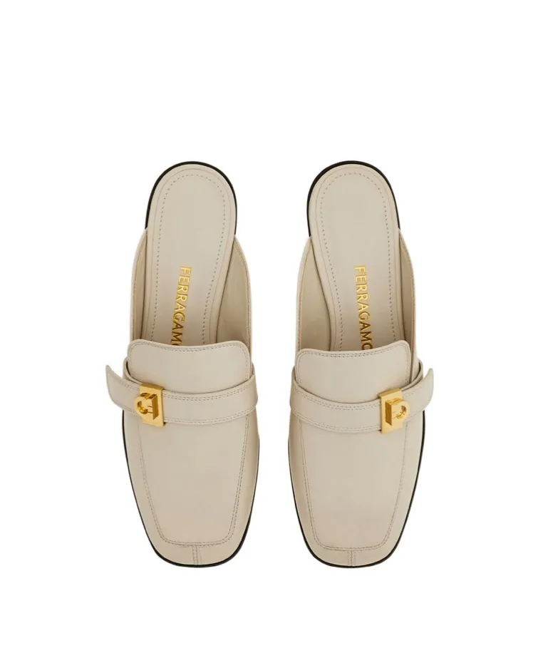 Hug Buckle Loafer Mule